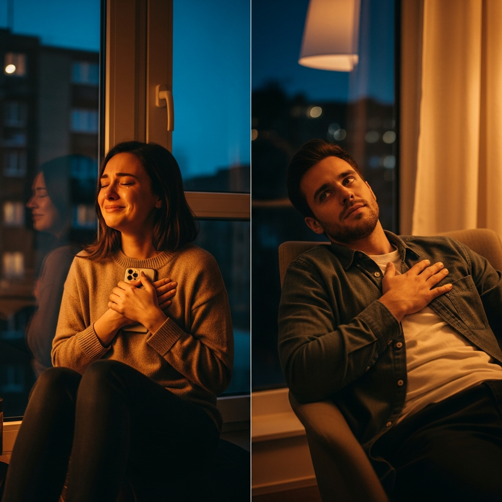 Sarah and Michael listening to their story song together across 3,000 miles